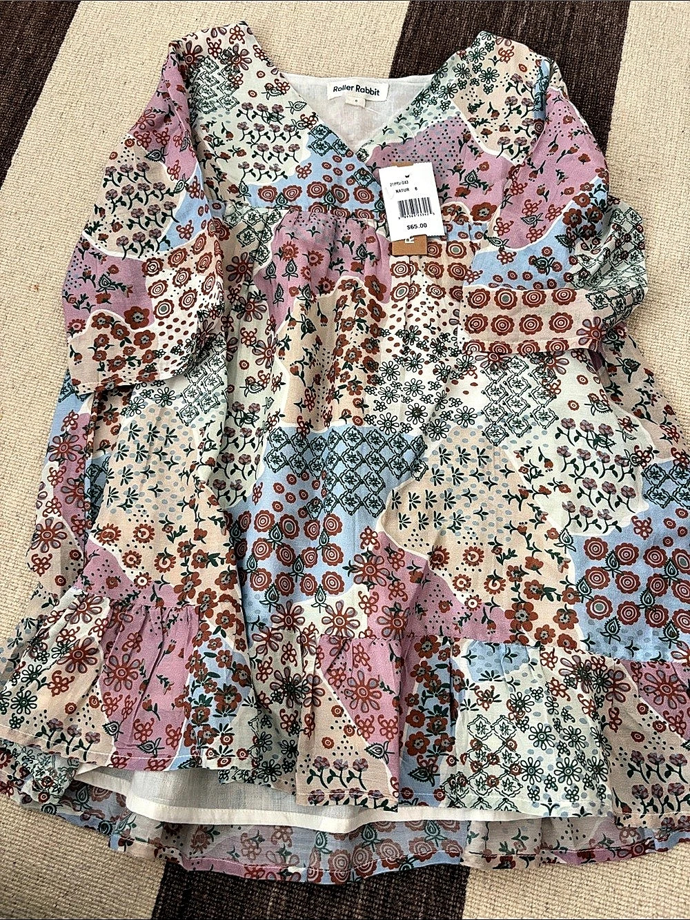 Roller Rabbit Floral Patchwork Dress Girls Size 6 NWT